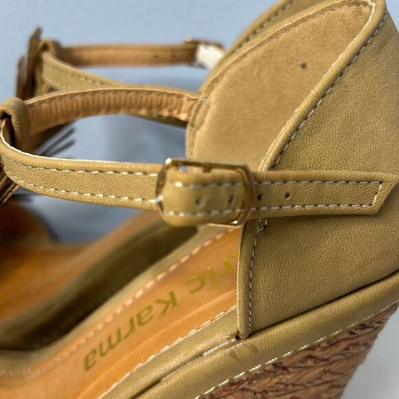 Electric Karma Wedge Heels Olive Sz 8 1/2 - Picture 5 of 10